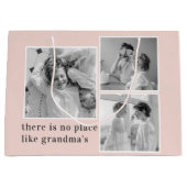 Collage Foto Pastel Roze Best Grandma Gift Groot Cadeauzakje (Voorkant)