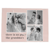 Collage Foto Pastel Roze Best Grandma Gift Groot Cadeauzakje (Achterkant)
