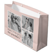Collage Foto Pastel Roze Best Grandma Gift Groot Cadeauzakje (Voorkant Gekanteld)