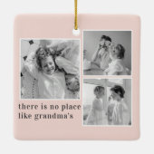 Collage Foto Pastel Roze Best Grandma Gift Keramisch Ornament (Achterkant)