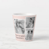 Collage Foto Pastel Roze Best Grandma Gift Latte Mok (Voorkant)