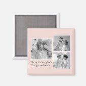 Collage Foto Pastel Roze Best Grandma Gift Magneet (Voorkant / Achterkant)