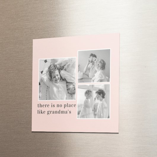Collage Foto Pastel Roze Best Grandma Gift Magneet