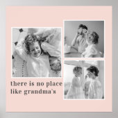 Collage Foto Pastel Roze Best Grandma Gift Poster (Voorkant)