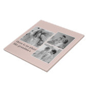 Collage Foto Pastel Roze Best Grandma Gift Tegeltje (Zijkant)