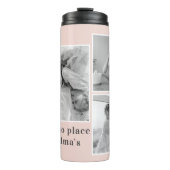 Collage Foto Pastel Roze Best Grandma Gift Thermosbeker (Voorkant)