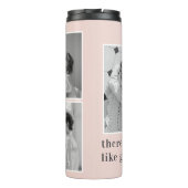 Collage Foto Pastel Roze Best Grandma Gift Thermosbeker (Achterkant)