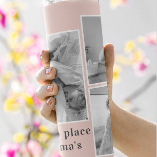 Collage Foto Pastel Roze Best Grandma Gift Thermosbeker