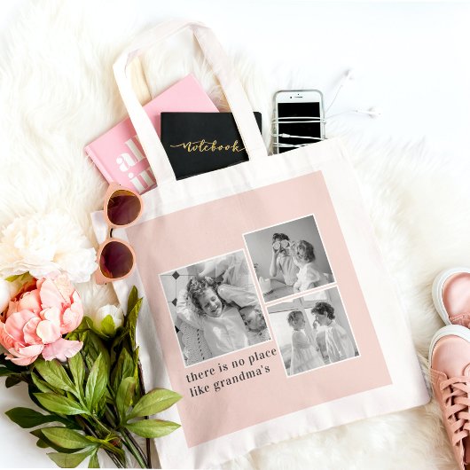Collage Foto Pastel Roze Best Grandma Gift Tote Bag