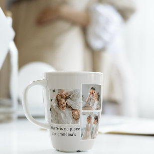 Collage Foto & Quote Best Grandma Gift Latte Mok