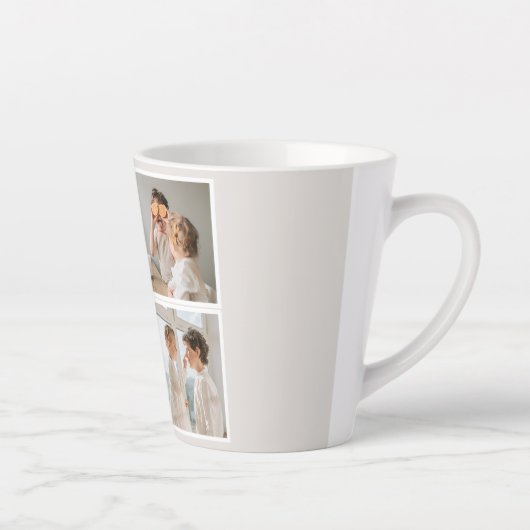 Collage Foto & Quote Best Grandma Gift Latte Mok (Rechts)