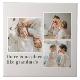 Collage Foto & Quote Best Grandma Gift Tegeltje