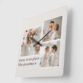 Collage Foto & Quote Best Grandma Gift Vierkante Klok (Hoek)