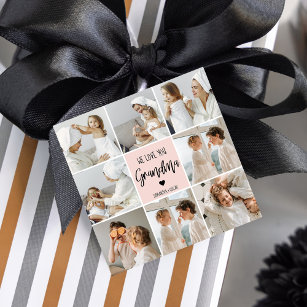 Collage Foto Roze We houden van je oma Best Gift Bedankjes Labels