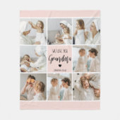Collage Foto Roze We houden van je oma Best Gift Fleece Deken (Voorkant)