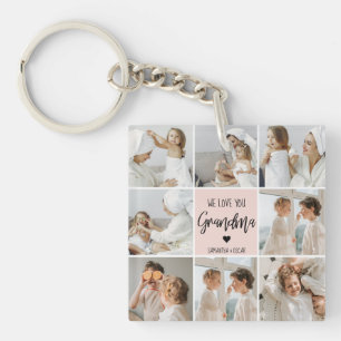Collage Foto Roze We houden van je oma Best Gift Sleutelhanger