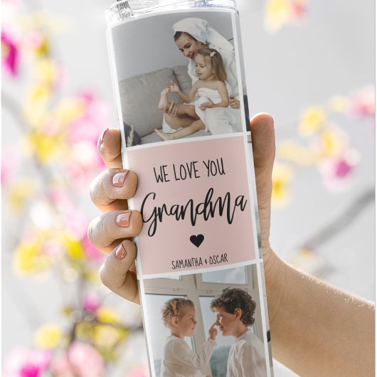 Collage Foto Roze We houden van je oma Best Gift Thermosbeker