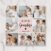 Collage Foto Roze We houden van je oma Beste Cadea Bedankjes Labels (Voorkant)