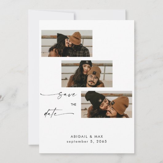Collage Foto Strook Bruiloft Save the Date (Voorkant)
