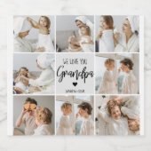 Collage Foto | We houden van je opa Gift Bier Etiket (Enkel label)