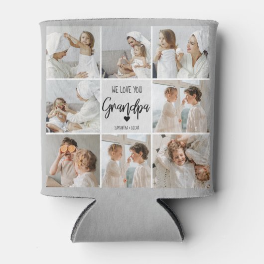 Collage Foto | We houden van je opa Gift Blikjeskoeler (Voorkant)