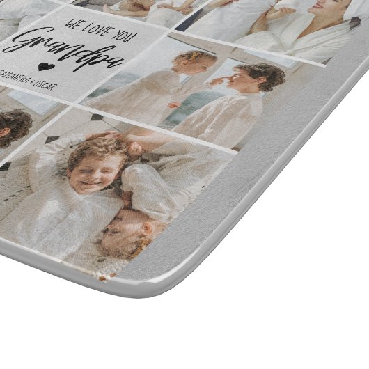 Collage Foto | We houden van je opa Gift Snijplank (Hoek)
