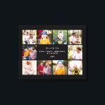 Collage Foto Zwart We Love You Canvas Print<br><div class="desc">Tien foto We houden van je canvas. Aangepaste namen.</div>