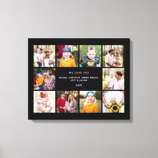 Collage Foto Zwart We Love You Canvas Print (Voorkant)