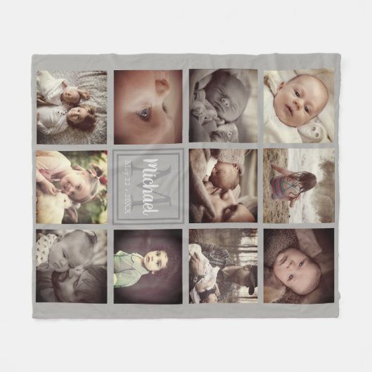 collage fotoraster fleece deken (Voorkant (Horizontaal))