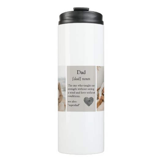 Collage Foto's Beste Gift voor Dad Thermal Tumbler Thermosbeker (Voorkant)