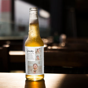 Collage foto's en beste grootmoeder ooit bier etiket