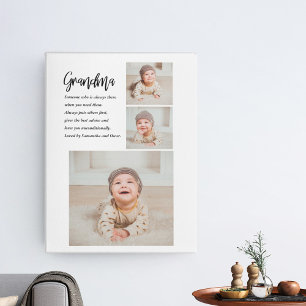 Collage foto's en beste grootmoeder ooit canvas afdruk