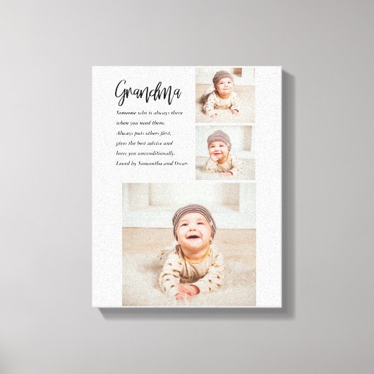 Collage foto's en beste grootmoeder ooit canvas afdruk (Voorkant)