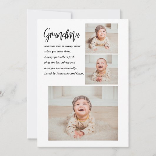 Collage foto's en beste grootmoeder ooit feestdagenkaart (Voorkant)