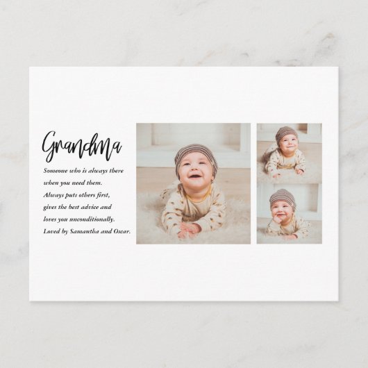 Collage foto's en beste grootmoeder ooit feestdagenkaart (Voorkant)