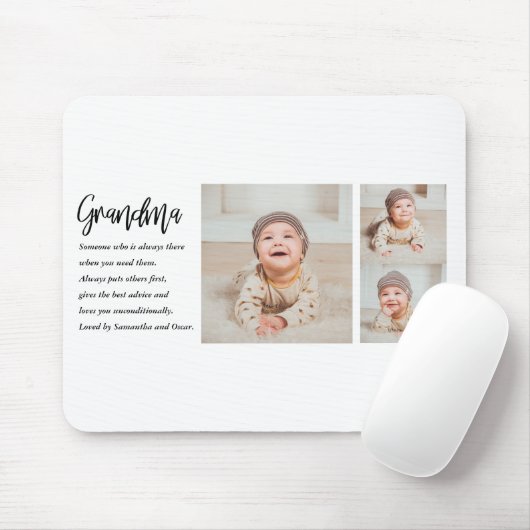 Collage foto's en beste grootmoeder ooit muismat (Met muis)