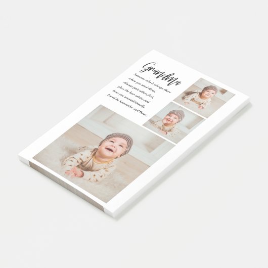 Collage foto's en beste grootmoeder ooit post-it® notes (Schuin)