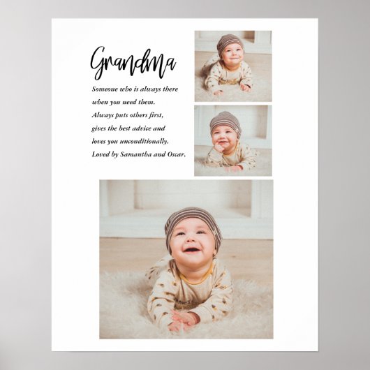 Collage foto's en beste grootmoeder ooit poster (Voorkant)