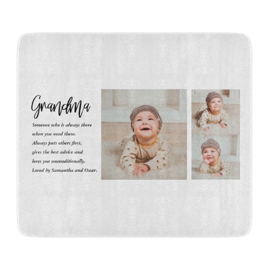 Collage foto's en beste grootmoeder ooit snijplank (Voorkant)