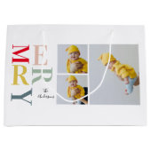 Collage foto's en kleurrijke groeven | Happy Holid Groot Cadeauzakje (Voorkant)