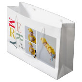 Collage foto's en kleurrijke groeven | Happy Holid Groot Cadeauzakje (Voorkant Gekanteld)