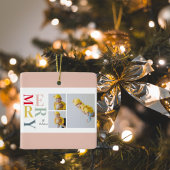 Collage foto's en kleurrijke groeven | Happy Holid Keramisch Ornament