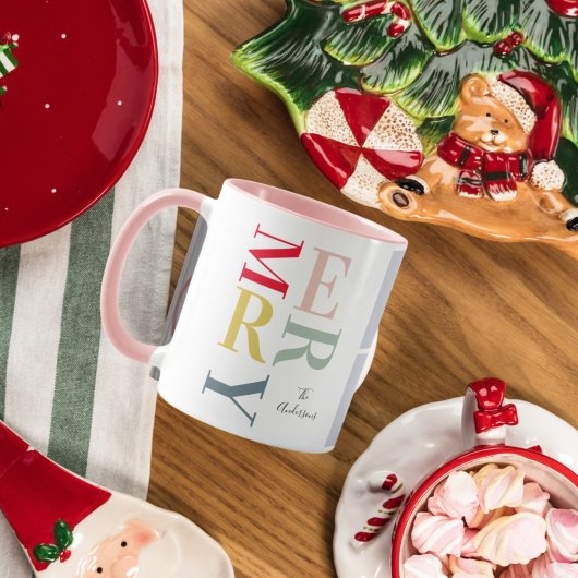 Collage foto's en kleurrijke groeven | Happy Holid Mok