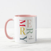 Collage foto's en kleurrijke groeven | Happy Holid Mok (Links)