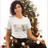 Collage foto's en kleurrijke groeven | Happy Holid T-shirt