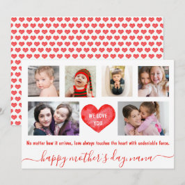 Collage foto's| Gelukkige Moederdag| Zes foto's Feestdagenkaart