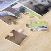 Collage foto's met familienaam, 5 afbeeldingen legpuzzel (Zijkant)