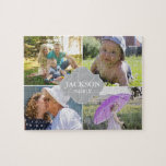 Collage foto's met familienaam multi-afbeeldingen legpuzzel<br><div class="desc">Pas deze puzzel aan met hun familiefoto's als een leuk cadeau. Verander alle foto's en familienaam. *Neem alstublieft niet aarzelen om contact met me op te nemen als je hulp nodig hebt bij mijn design. Het is makkelijk genoeg om een bestaande stijl over te brengen naar een ander Zazzle product,...</div>