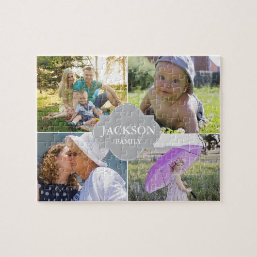 Collage foto's met familienaam multi-afbeeldingen legpuzzel (Horizontaal)