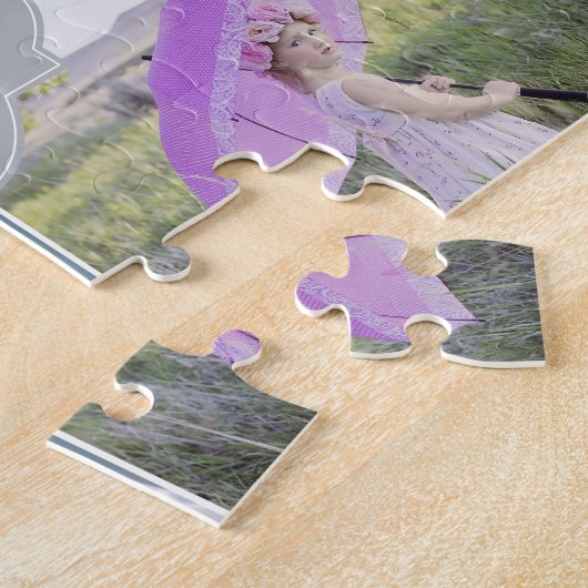 Collage foto's met familienaam multi-afbeeldingen legpuzzel (Zijkant)